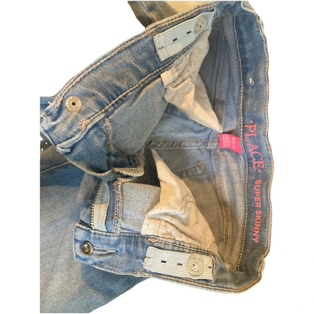 Girls' 6x/7 Children's Place Jeans, Sequin Heart, Super Skinny, GUC